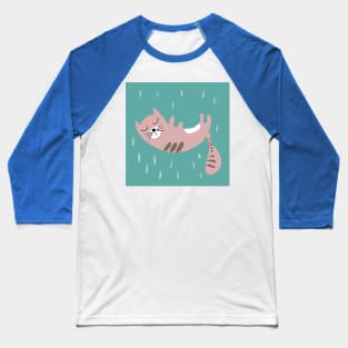 Cat cartoons falling on sky Baseball T-Shirt